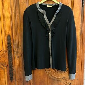 Rosso35 black and gray wool blouse